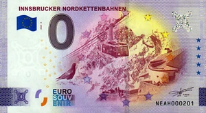 Null Euro Schein - 0 Euro - Österreich - Innsbrucker Nordkettenbahnen 2025-3 - Bild 1 von 1