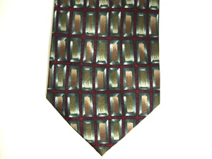 Cravatta da uomo colori cocktail cravatta marrone verde rosso a scacchi seta lunga 61 - Foto 1 di 4