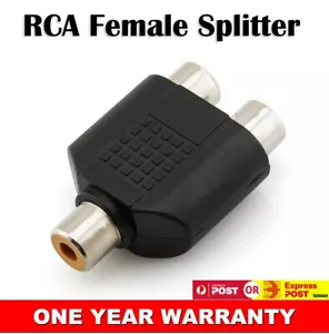 RCA Female to 2RCA Female AV Adapter Y Splitter Phono Connect Port Converter AU - Picture 1 of 4