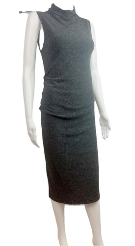 Abito midi T ALEXANDER WANG increspato elasticizzato taglia small body con maglia grigio erica