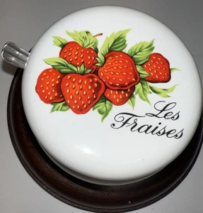 “Les Fraises” Strawberry Sugar/Jam Jar with Spoon - Picture 1 of 6