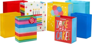 Hallmark Assorted Birthday Gift Bags (8 Bags: 4 Medium 9", 4 Large 13") Birth... - Picture 1 of 12
