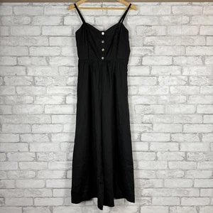 MADEWELL NWD $148 100% Linen Black Sleeveless Wide-Leg Jumpsuit sz 2 NP077 - Picture 1 of 9