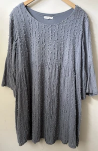 Indigo Soul Women's Grey Fringed Dress Large Oversized Boho Peasant Fairy Grunge - Picture 1 of 5