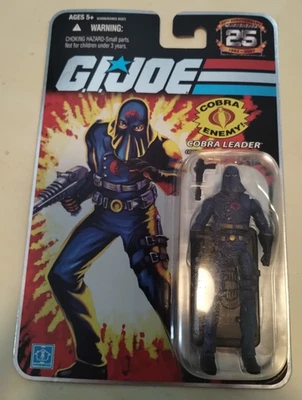 G.I. Joe 25 Aniversario Cobra Commander Con Capucha 3.75" con Lámina Trasera 2007 Foto 1 de 4