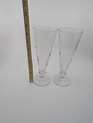 Juego de 2 vasos Libbey Pilsner vintage raros puntos de corte gris Foto 1 de 4