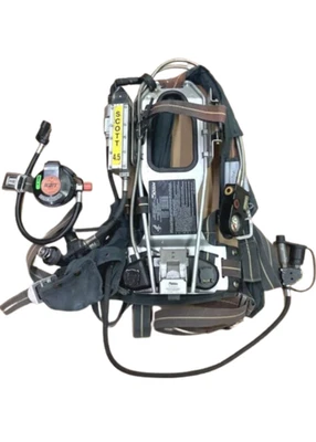 Arnés Scott 4.5 SCBA con regulador AirPak Plus y EZ Flo y suministro de aire bombero Foto 1 de 4