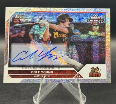 Cole Young 2023 Topps Pro Debut Auto Sparkle Foil /199 - Image 1 of 2