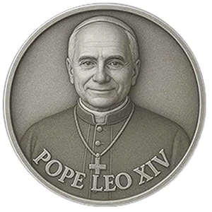 Moneda Papa León XIV - Primer Regalo Conmemorativo Papa Americano - Coleccionable Católico - Imagen 1 de 4