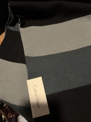 NWT Calvin Klein Mens Winter Black / Gray Scarf One Size - Image 1 of 4