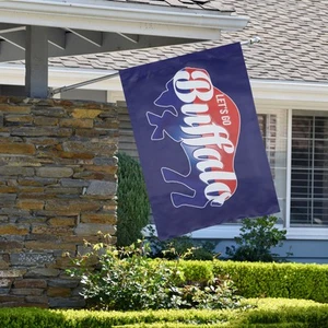Northlight Blue and Red Buffalo Outdoor House Flag 40" x 28" - Picture 1 of 7