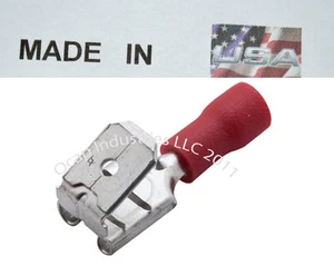 (100) Piggyback Electrical Vinyl Quick Disconnect Terminals 22-18 Red M/F .250 - Picture 1 of 1