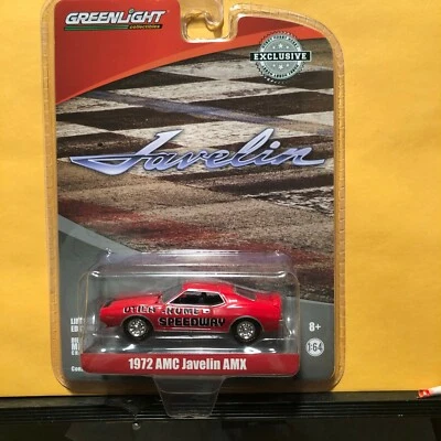 1/64 GREENLIGHT UTICA ROME SPEEDWAY NEW YORK PACE CAR 1972 AMC JAVELIN AMX ROJO Foto 1 de 2