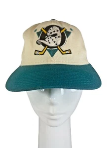 Vintage 90's Mighty Ducks Hat Cap Center Ice Sports Specialties Size 6 5/8 - Picture 1 of 9