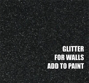 100g FINE BLACK GLITTER FOR WALLS ADD TO PAINT/VARNISH ADDITIVE .008” .2mm - Picture 1 of 1