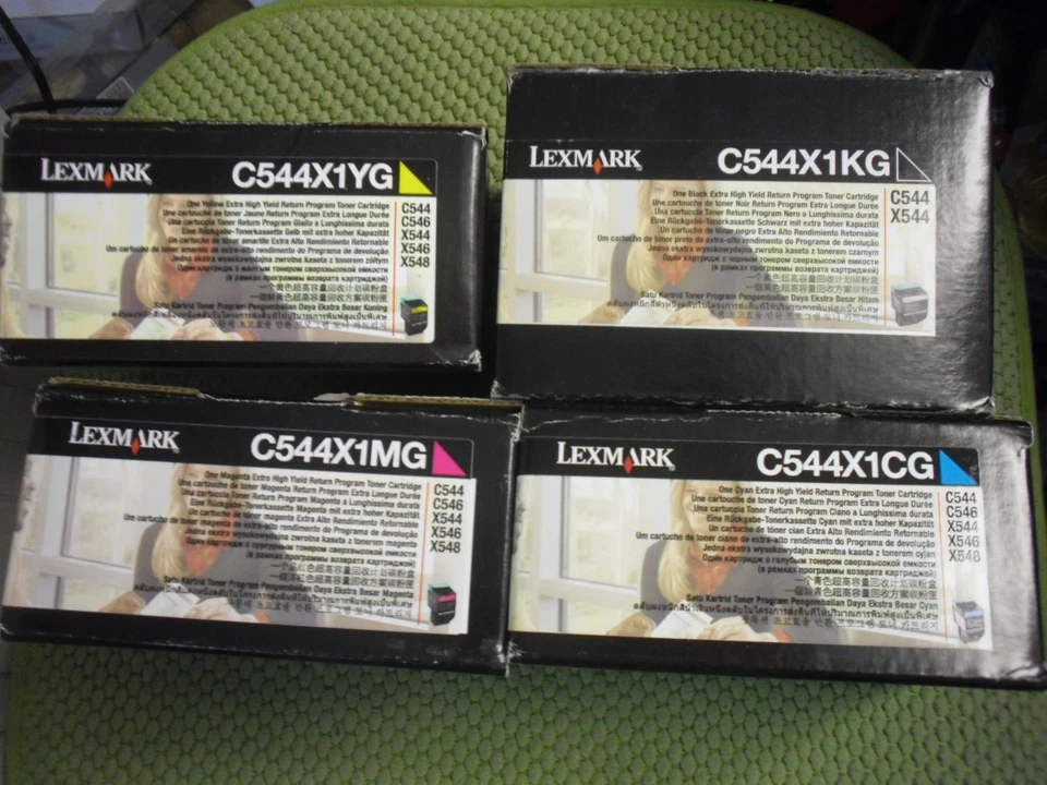 4X Refurbished Toner for Lexmark C544 C546 X544 X546 X548 Color Toner C544X1CG   - Image 1 of 1
