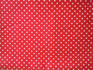 NEW WAVERLY INSPIRATIONS COTTON FABRIC *2/3 Yard* RED-W-WHITE POLKA-DOT-#1781 - Picture 1 of 2