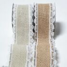 Jute Hessian Burlap Lace Edge Ribbon Vintage Wedding Rustic Craft Ribbon