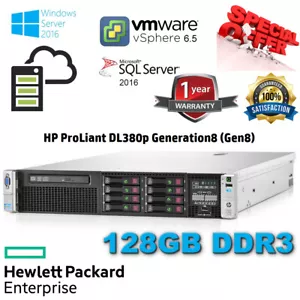 20 CORE HP ProLiant DL380p Gen8 2X E5-2670v2 2.50GHz 128GB DDR3 P420i/1GB 4.8TB - Picture 1 of 6