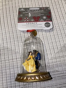 Disney Ornament Sketchbook Legacy 2021 Beauty and the Beast Glass Dome Dancing - Picture 1 of 4