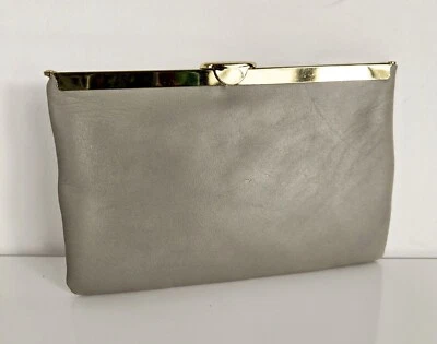 Correa de cadena dorada marco facial gris cuero vintage ETRA forro dorado/naranja Foto 1 de 4