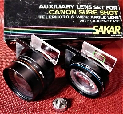 SAKAR Auxiliary Lens Set Telephoto & Wide Angle for CANON AF35M ll  New ! READ ! - Image 1 of 3