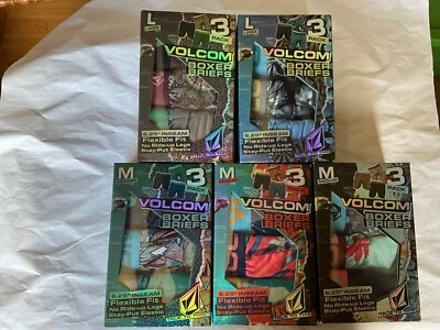 Volcom 3 Pack Flexible Fit Boxer Briefs Microfiber New Men 6.25 Inseam Patterns - Image 1 of 4