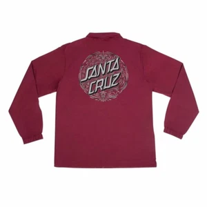 Santa Cruz PINSTRIPE DOT Coach Windbreaker Jacket MAROON XXL - Picture 1 of 3