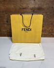 Fendi Yellow Gift Bag Shopping Bag Empty Large 16.5” X 15.5” X 5”