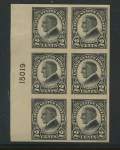 1923 US Stamp #611 2c Mint F/VF LH Imperf Plate Block of 6 Catalogue Value $90 - Picture 1 of 1