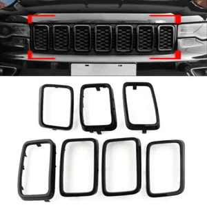 Car Front Grille Grill Insert Ring Cover Trim For Jeep Grand Cherokee 2017-2021 - Bild 1 von 11