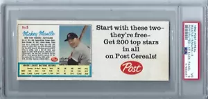 1962 Post Cereal Mickey Mantle - Roger Maris Perforated - AD Back Panel PSA - Picture 1 of 3
