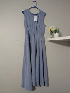 Bescheidenes blaues Kirchenkleid Größe L mit neuem Vanity Fair Slip - Bild 1 von 11