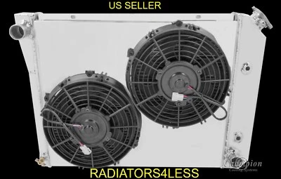 CHAMPION 3 ROW ALUMINUM RADIATOR W/ SHROUD 10" FANS BUICK REGAL ELECTRA 21" CORE - Image 1 of 2