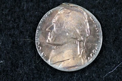 1980 - (WRONG METAL NICKEL ON CENT PLANCHET) 3.06g JEFFERSON NICKEL!!  #J00864 - Image 1 of 2