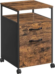 VASAGLE File Cabinet, Mobile Filing Cabinet with Wheels, 2 Drawers, Open Shel... - Picture 1 of 9