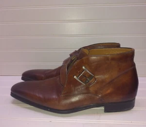 Magnanni braunes Leder Knöchel einzeln Mönchsriemen Chukka Stiefel Kleid Herren Schuh 12M 46 - Bild 1 von 9