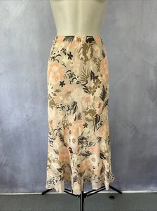 Marks & Spencer abito gonna UK 14 floreale chiffon lungo festa sera occasione - Foto 1 di 17