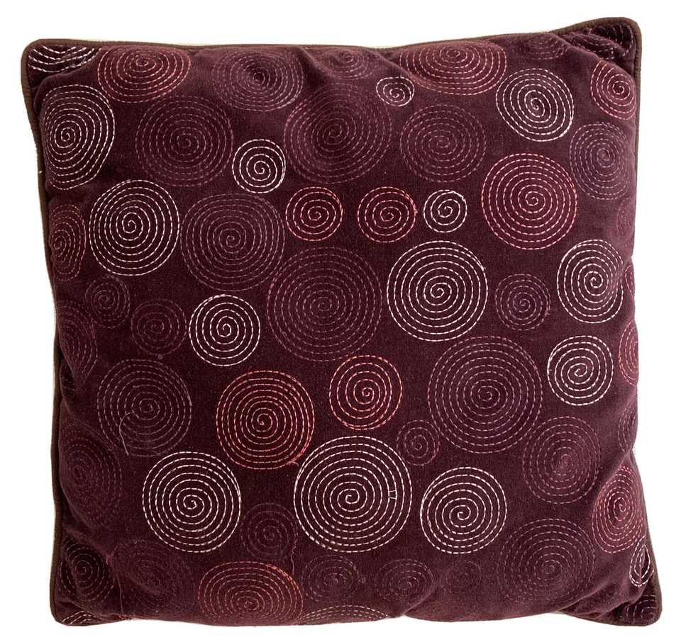 Unbranded Purple Plum Multicolor Decorative Spiral Square Pillow (17x17x4.5in) - Image 1 of 4
