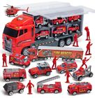 JOYIN 10 in 1 Die-cast Fire Engine Vehicle Rescue Emergency Fire Truck Toy Set 