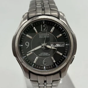 Citizen Attesa Eco-Drive H100-T010601 Solar Men's Watch Silver Titanium Working - Picture 1 of 24