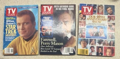 Lot Of 3 Vintage TV Guides Sept. Oct. Dec. 1993 Star Trek/Raymond Burr/40th ANN - Image 1 of 4