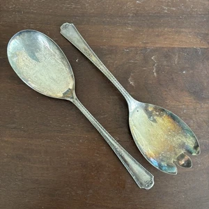 Cuchara para servir vintage WM A Rogers AA plateada y tenedor ranurado 4,2 oz - Imagen 1 de 10