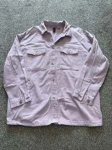 Womens H&M Jacket, Size Medium, Purple, Denim, Oversized, Pockets, Cotton - Picture 1 of 5