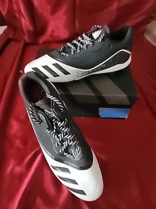 Adidas Baseball Cleats Mens Size 14 Icon V Mid Black White 753001 Three Stripes - Picture 1 of 9