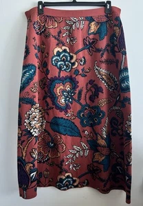 Coldwater Creek Skirt Mystic Garden Sweater Floral Burn orange Women's Size 1X - Picture 1 of 13