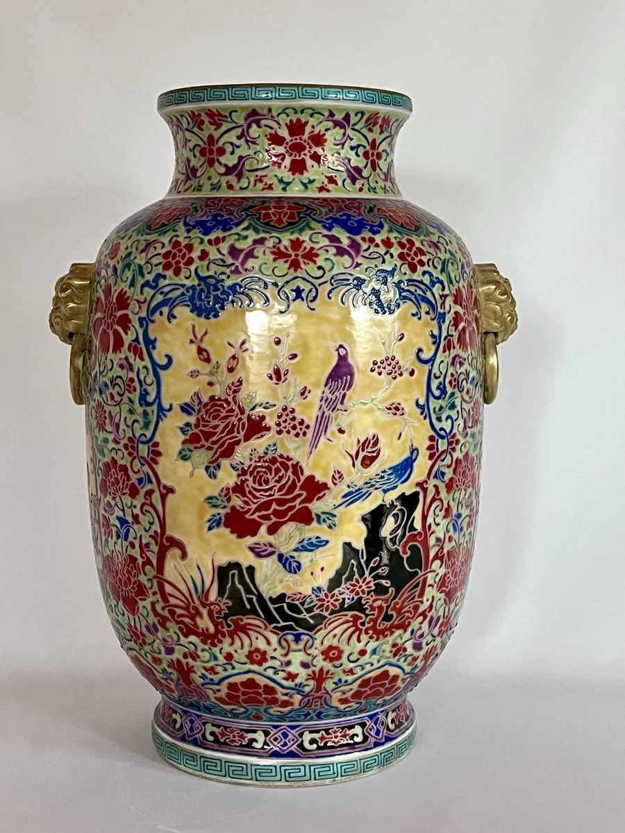 送料無料　　清時代乾隆年辰砂花瓶　高38ｃｍ　口に難あり　中国古玩 送料無料 清時代乾隆年辰砂花瓶 高38cm 口に難あり 中国古玩 中国