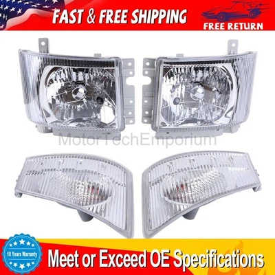 For ISUZU NPR NPR-HD NQR NRR 2008-2020 Left+Right Headlight & Corner Lamp New US - Image 1 of 4