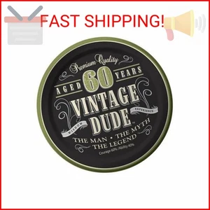 Creative Converting 8 Count Vintage Dude 60th Birthday Round Dessert Plates - Picture 1 of 2