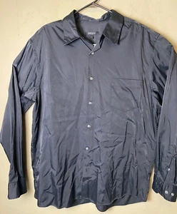 DKNY Mens Nylon/Cotton Button down Black dress shirt SZ 2XL - Picture 1 of 12